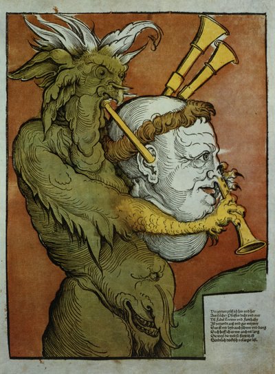 This image was used as a broadside by the reformers against the Roman Catholic Church. The lower right hand corner is where they would put messages of dissent before they posted these around the town by Eduard Schoen